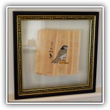 A11. Bird painting on papyrus. Frame: 10" x 10" - $18